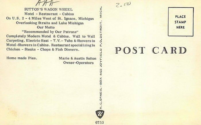 Suttons Wagon Wheel - Old Postcard (newer photo)